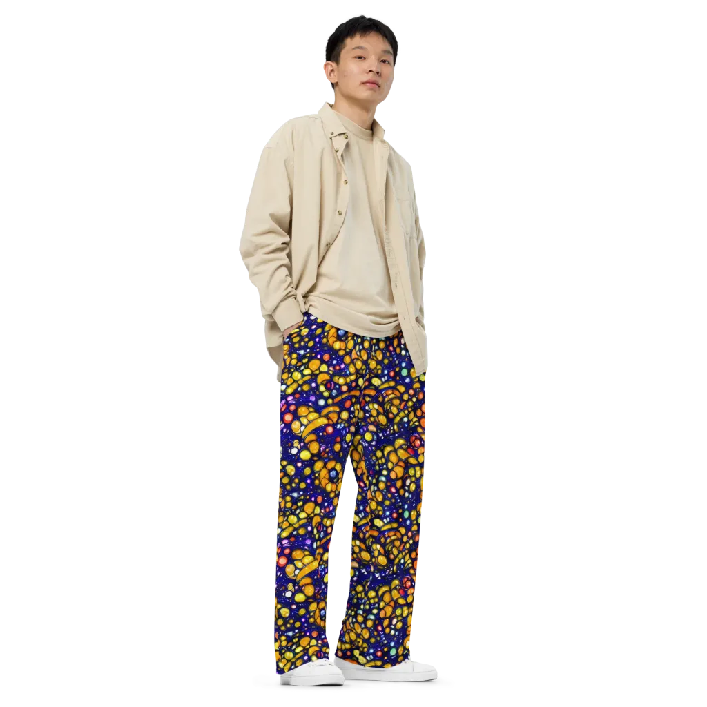 Ultramarine Carnival on Wide-Leg Pants — Right Front