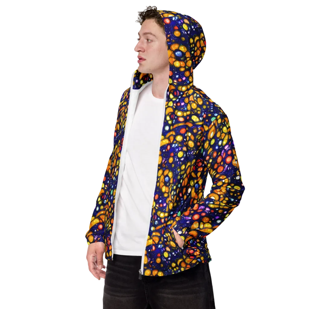 Ultramarine Carnival on Men's Windbreaker — Left Front