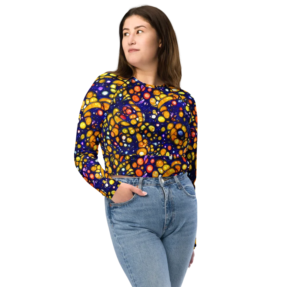 Ultramarine Carnival on Long Sleeve Crop Top — Front