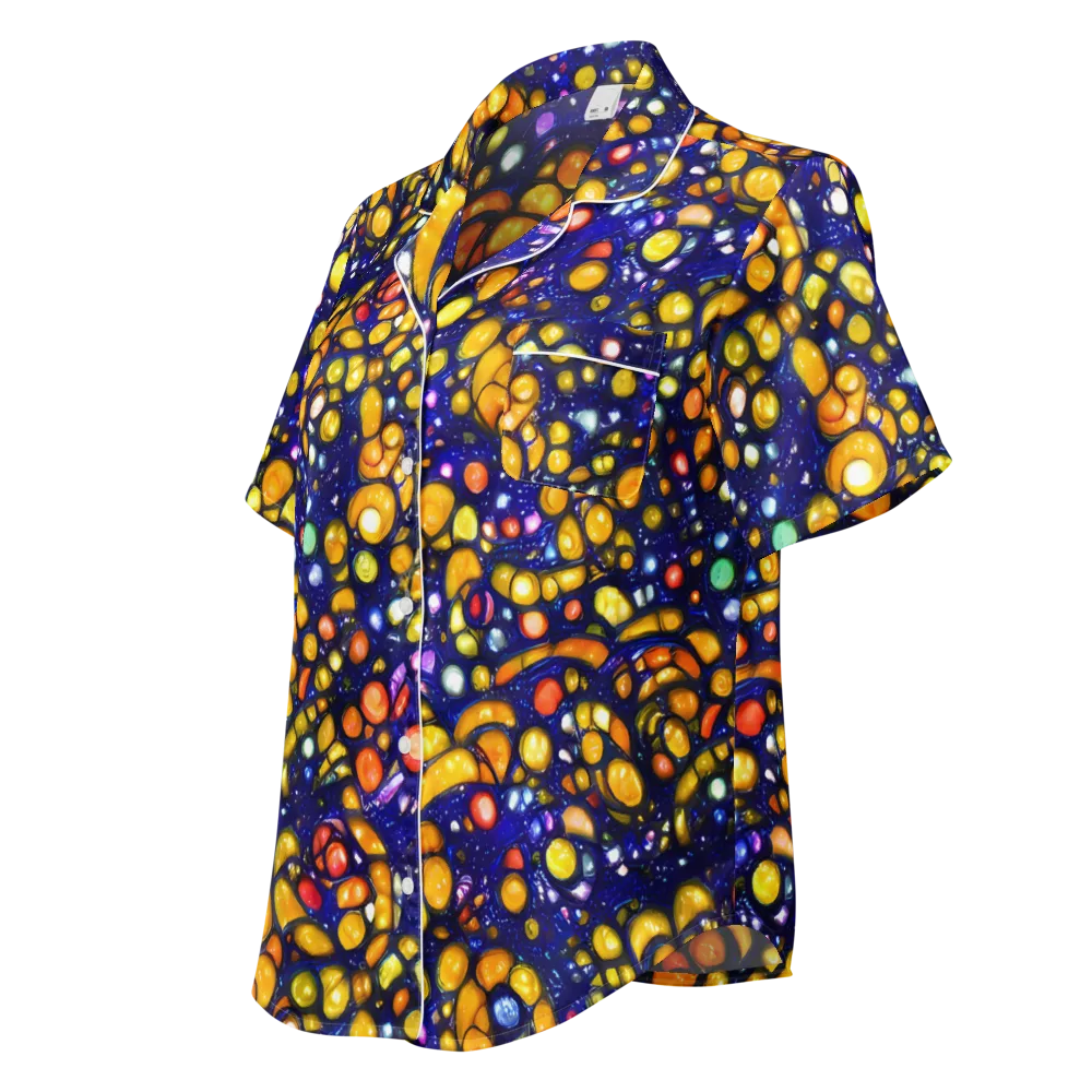 Ultramarine Carnival on Women's Short Sleeve Pajama Top — Left Front