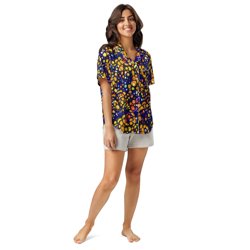 Ultramarine Carnival on Women's Short Sleeve Pajama Top — Front