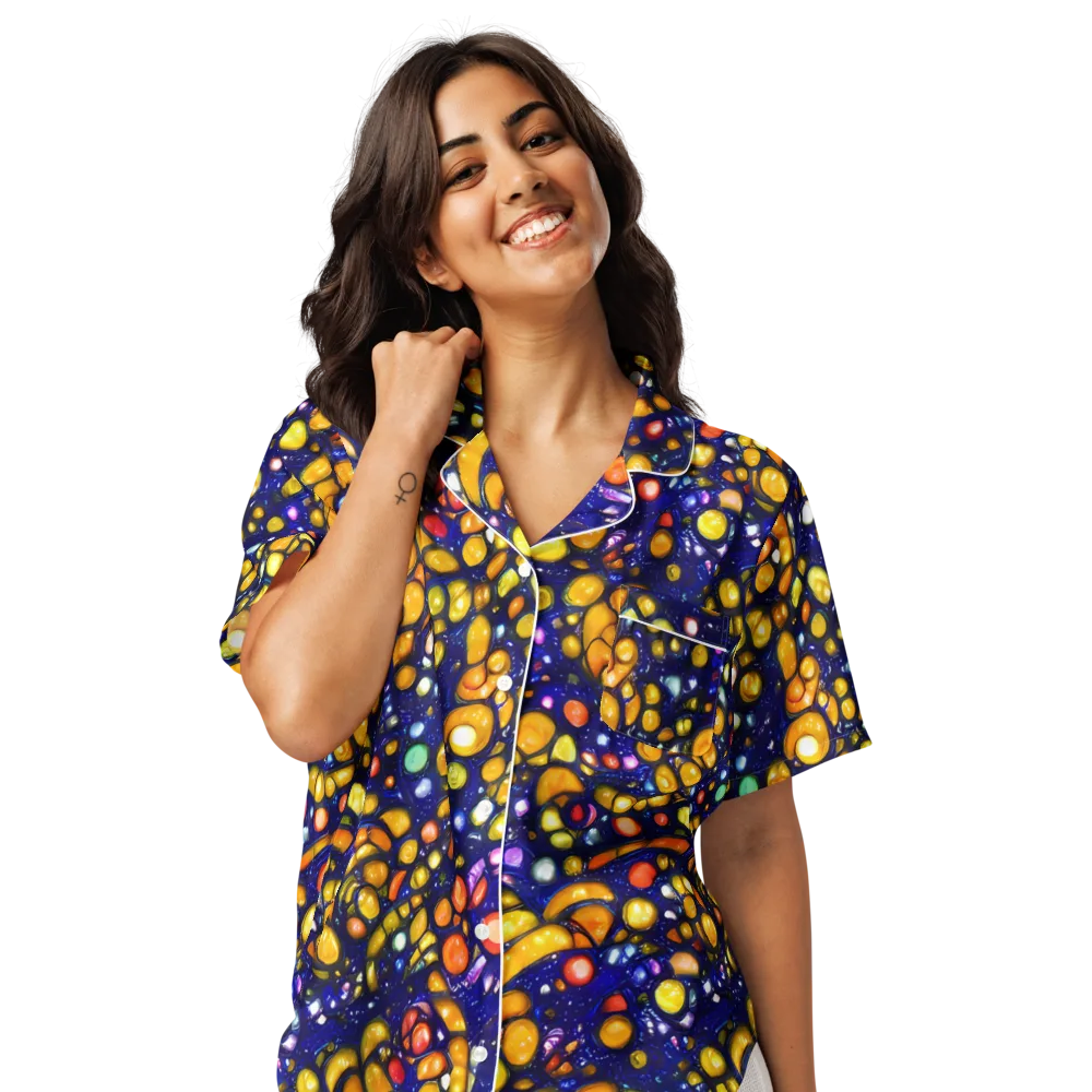 Ultramarine Carnival on Women's Short Sleeve Pajama Top — Front