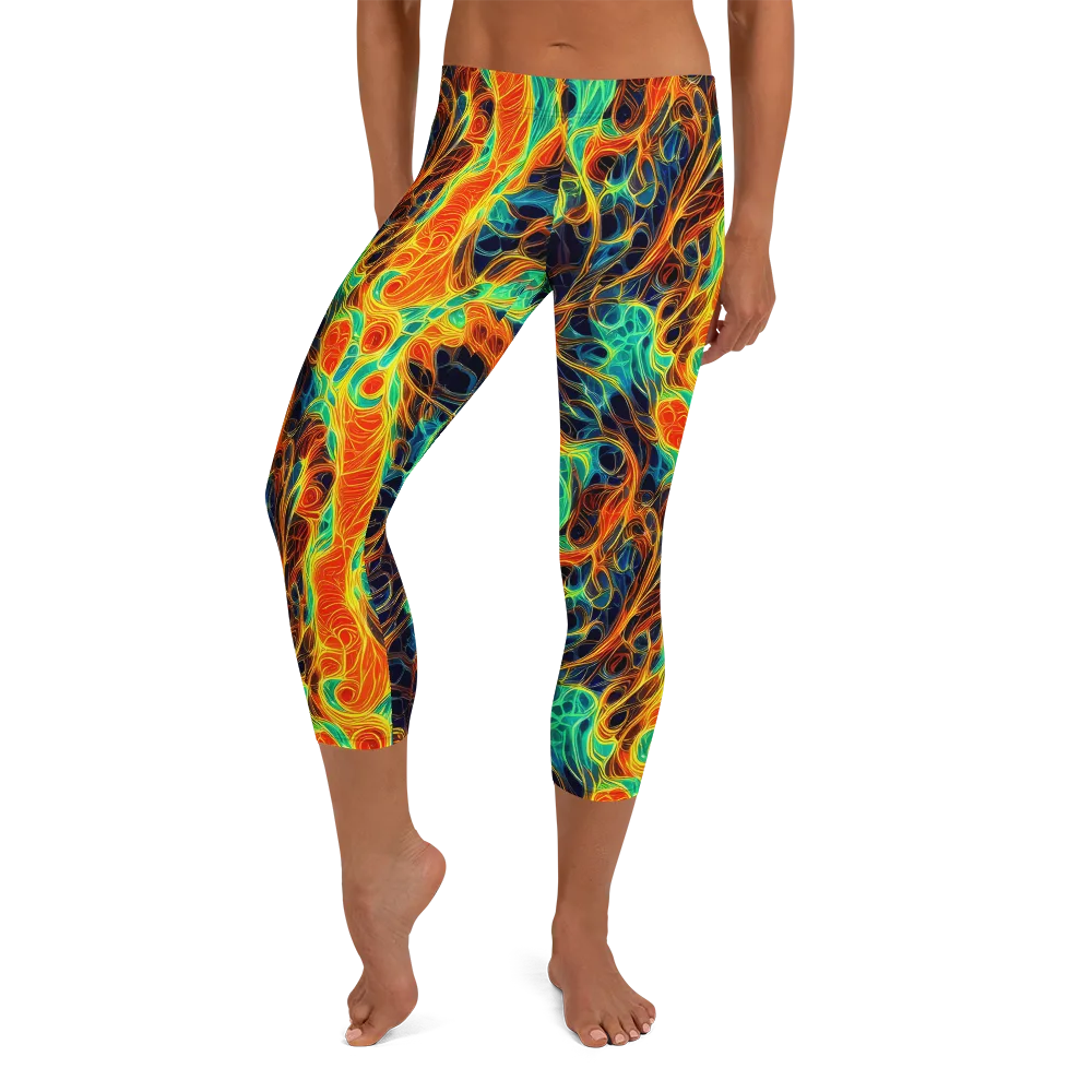 Molten Aurora on Capri Leggings — Front