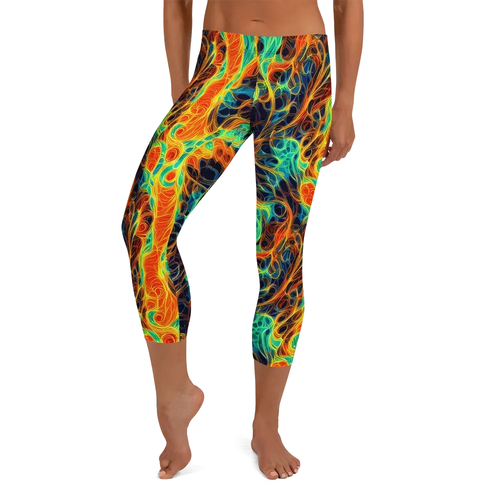 Molten Aurora on Capri Leggings — Front