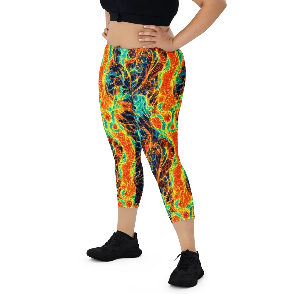 Molten Aurora on Capri Leggings — Front