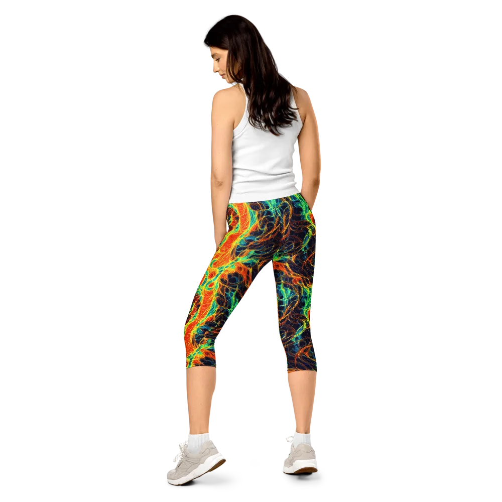 Molten Aurora on Capri Leggings — Back