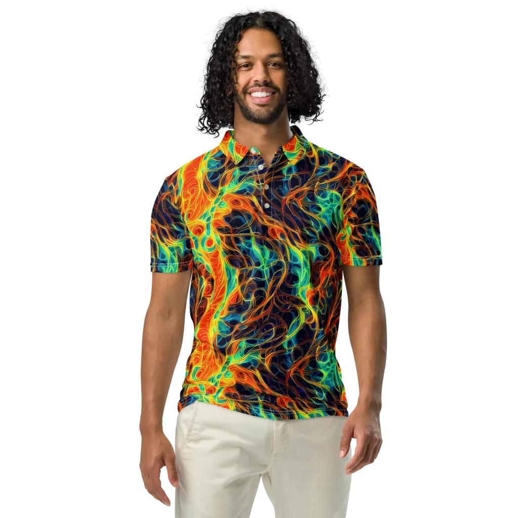 Molten Aurora on Men's Slim Fit Polo Shirt — Front