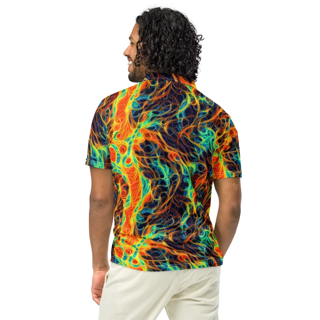 Molten Aurora on Men's Slim Fit Polo Shirt — Back