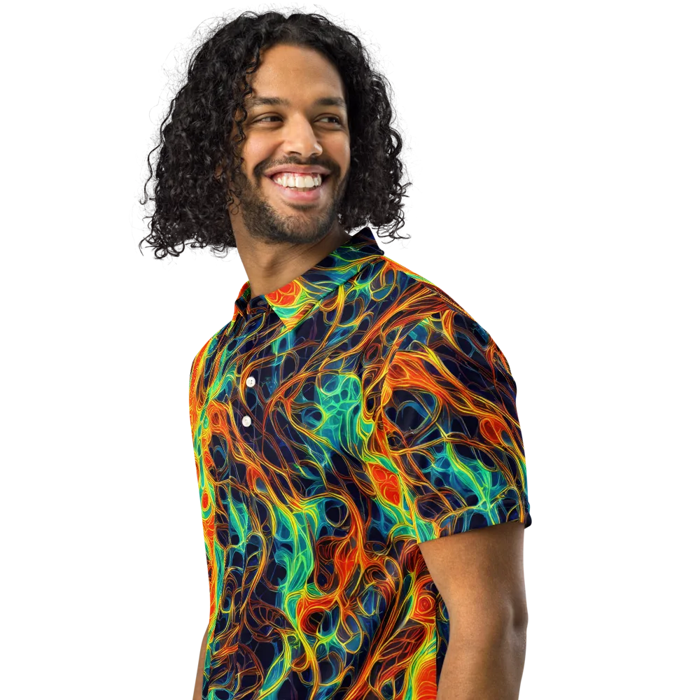 Molten Aurora on Men's Slim Fit Polo Shirt — Left Front