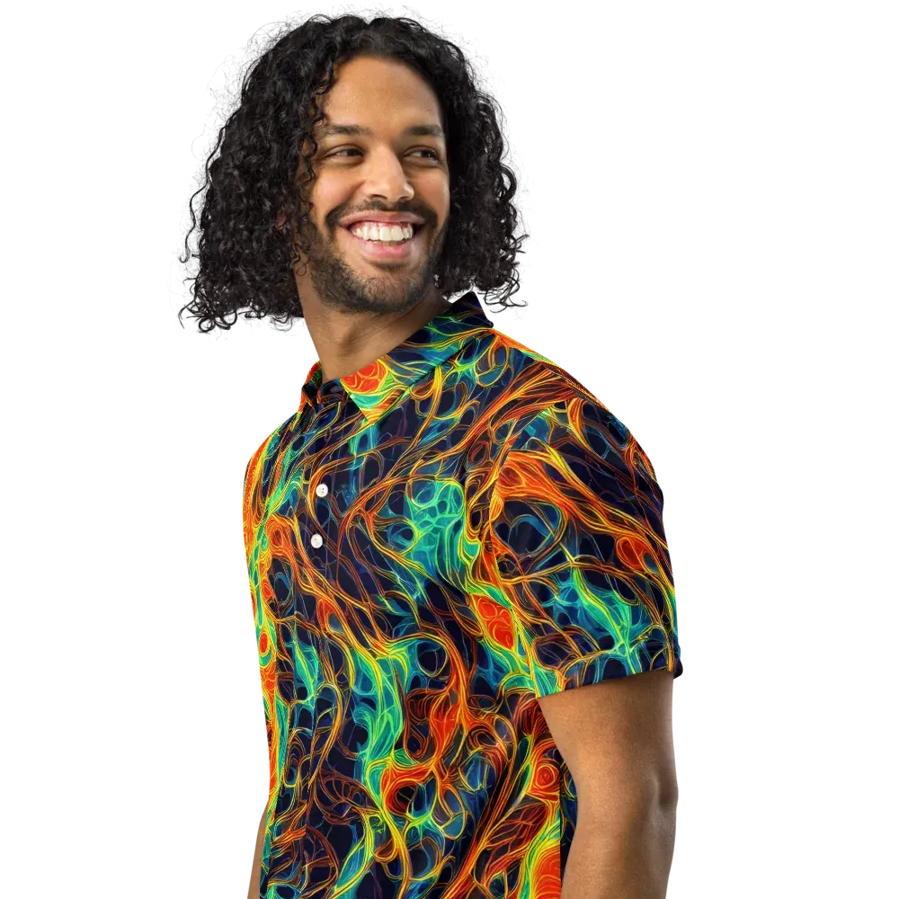 Molten Aurora on Men's Slim Fit Polo Shirt — Left Front