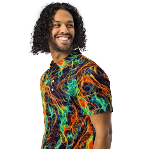 Molten Aurora on a Men's Slim Fit Polo Shirt