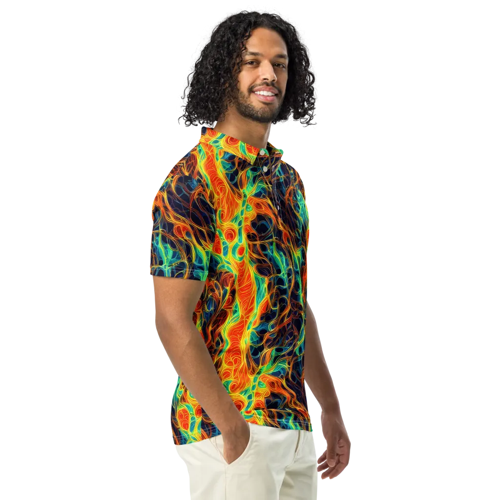 Molten Aurora on Men's Slim Fit Polo Shirt — Right Front
