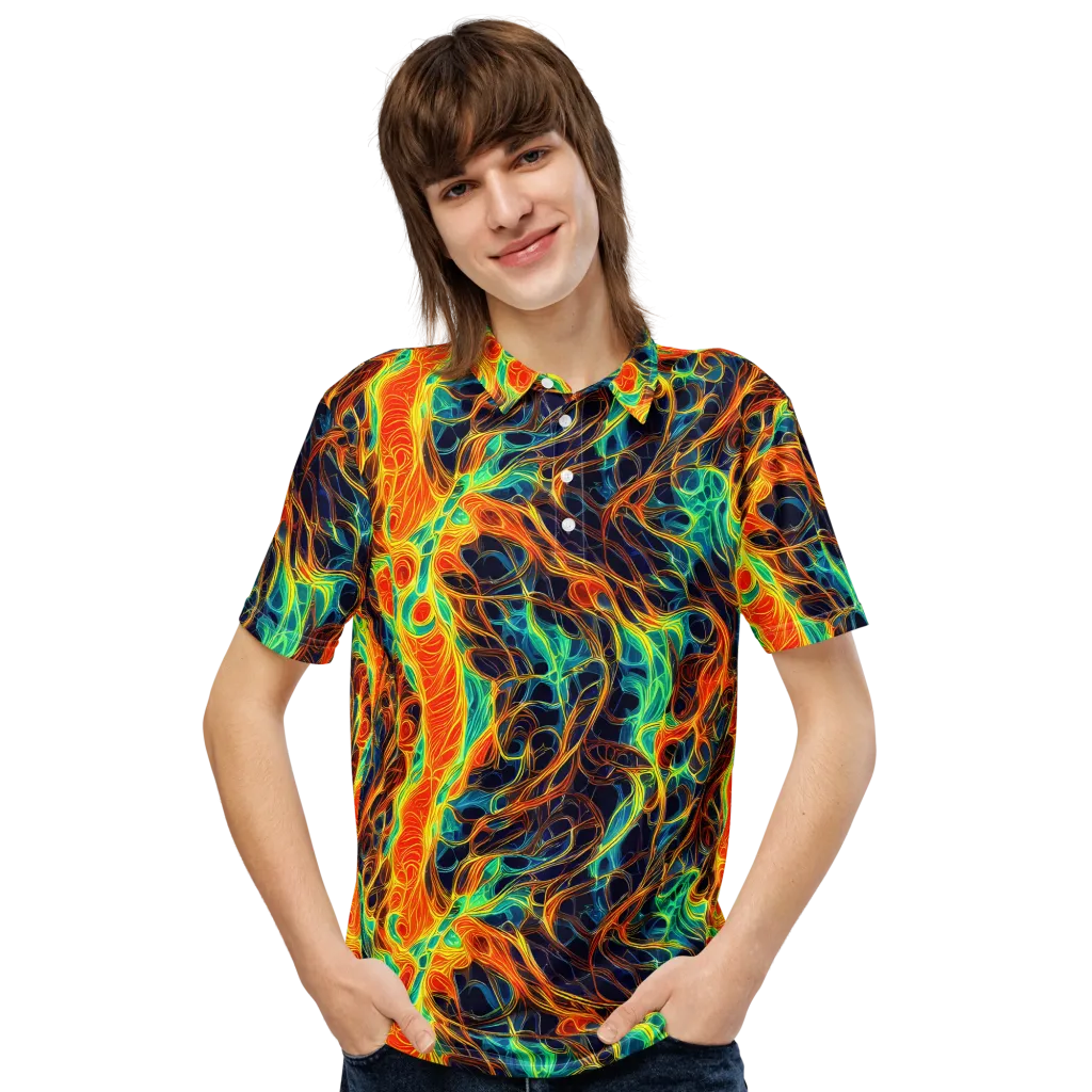 Molten Aurora on Men's Slim Fit Polo Shirt — Front