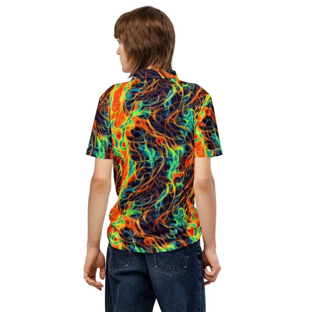 Molten Aurora on Men's Slim Fit Polo Shirt — Back