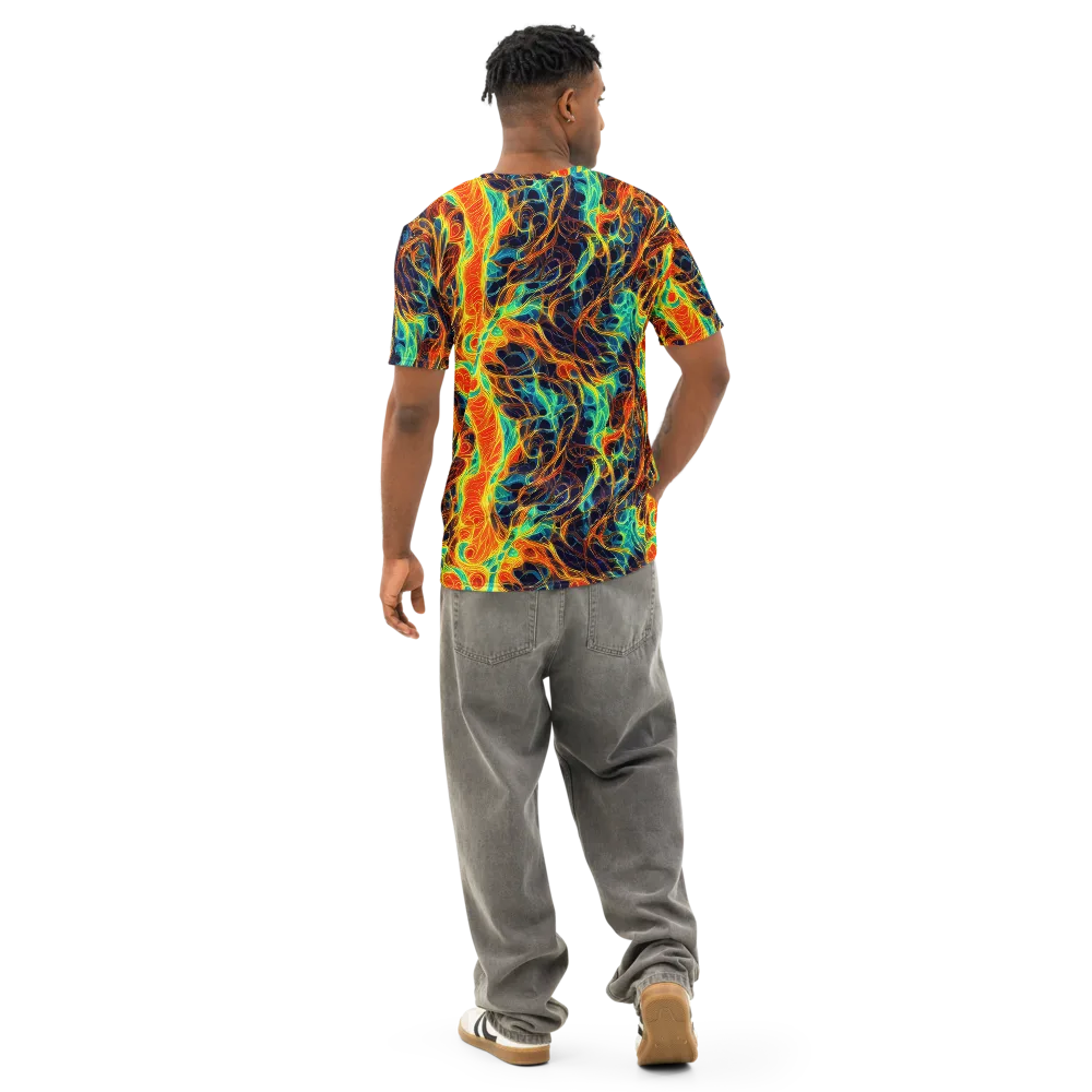 Molten Aurora on Men's Cotton Crew Neck T-Shirt — Back