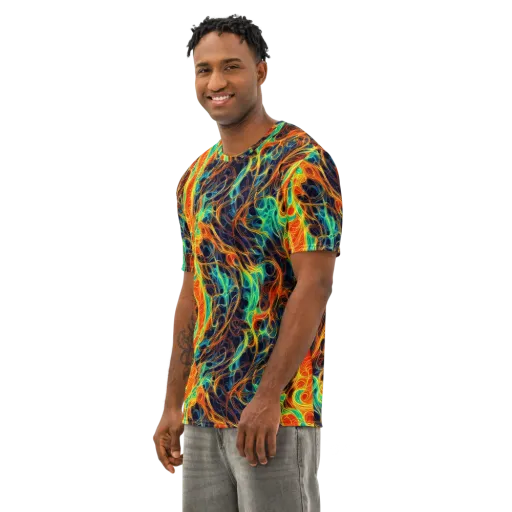 Molten Aurora on a Men's Cotton Crew Neck T-Shirt