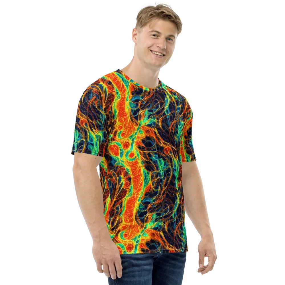 Molten Aurora on Men's Crew Neck T-Shirt — Right