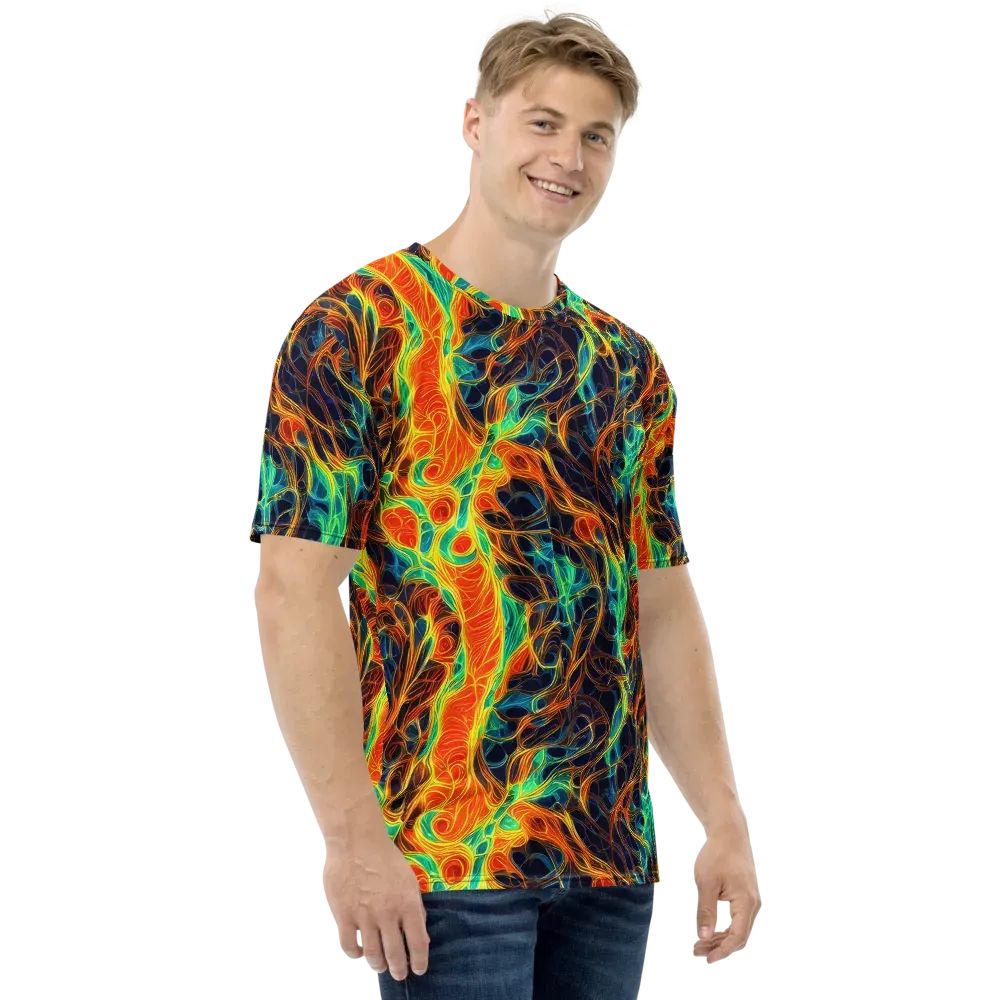 Molten Aurora on Men's Crew Neck T-Shirt — Right