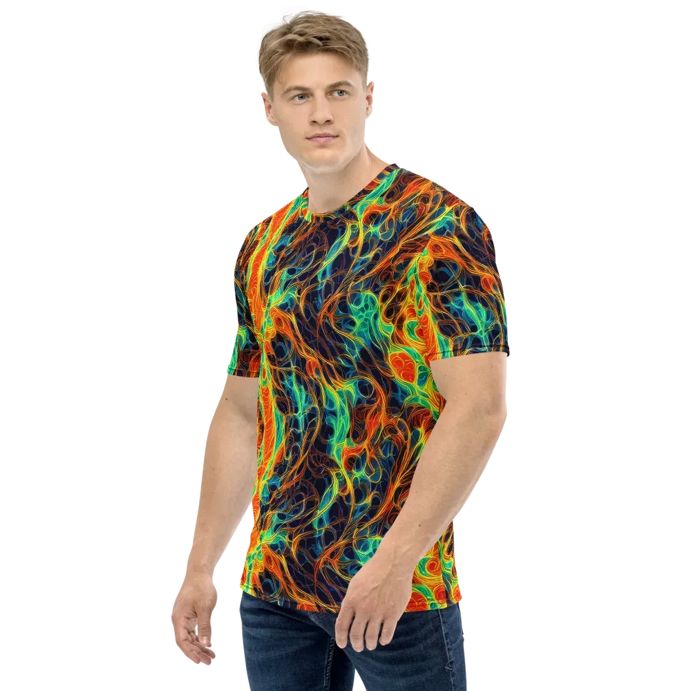 Molten Aurora on Men's Crew Neck T-Shirt — Left