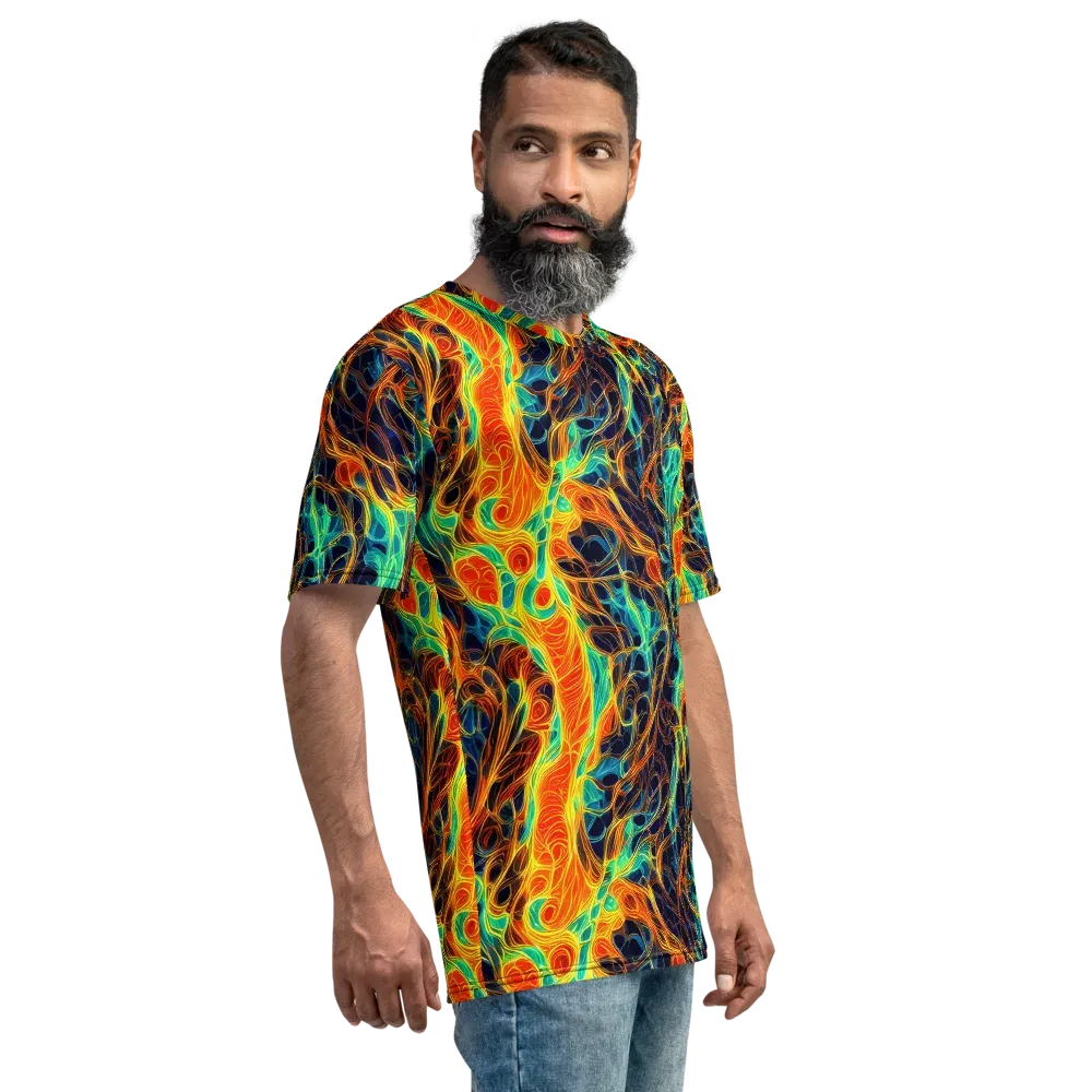 Molten Aurora on Men's Crew Neck T-Shirt — Right