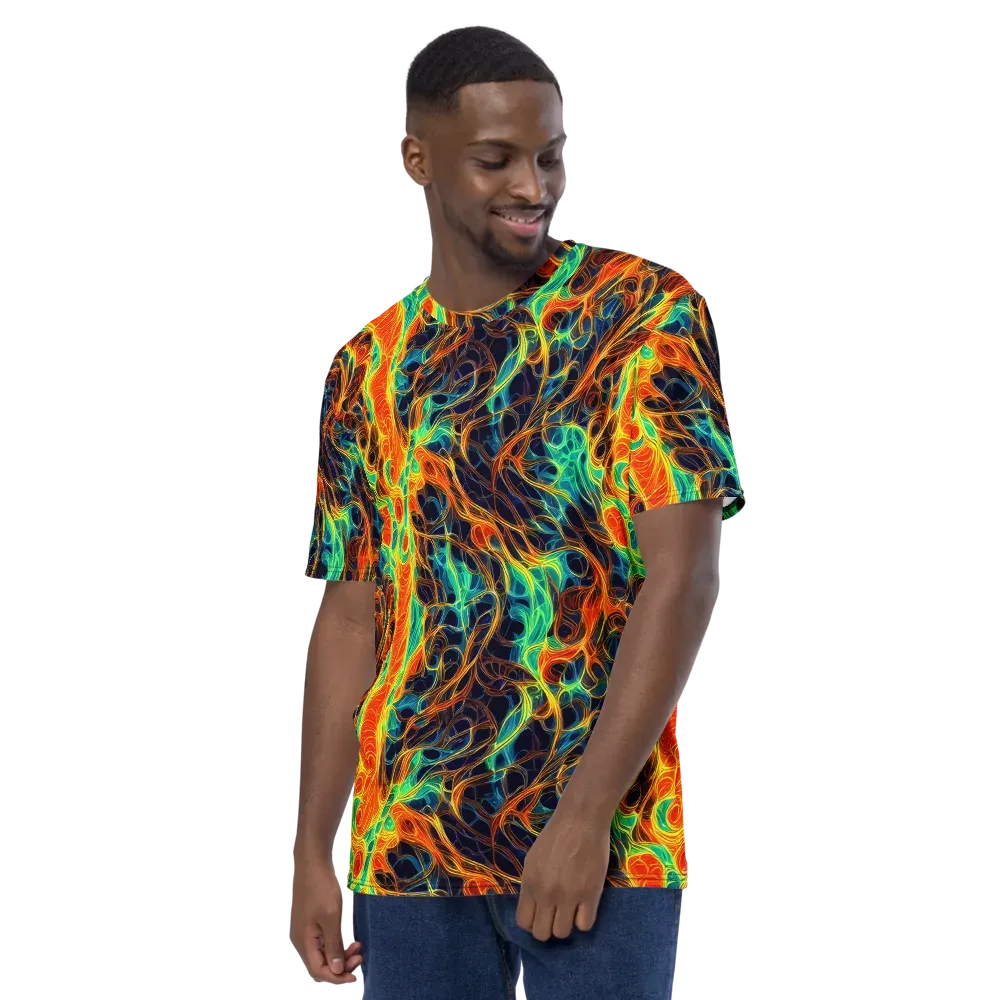 Molten Aurora on Men's Crew Neck T-Shirt — Left