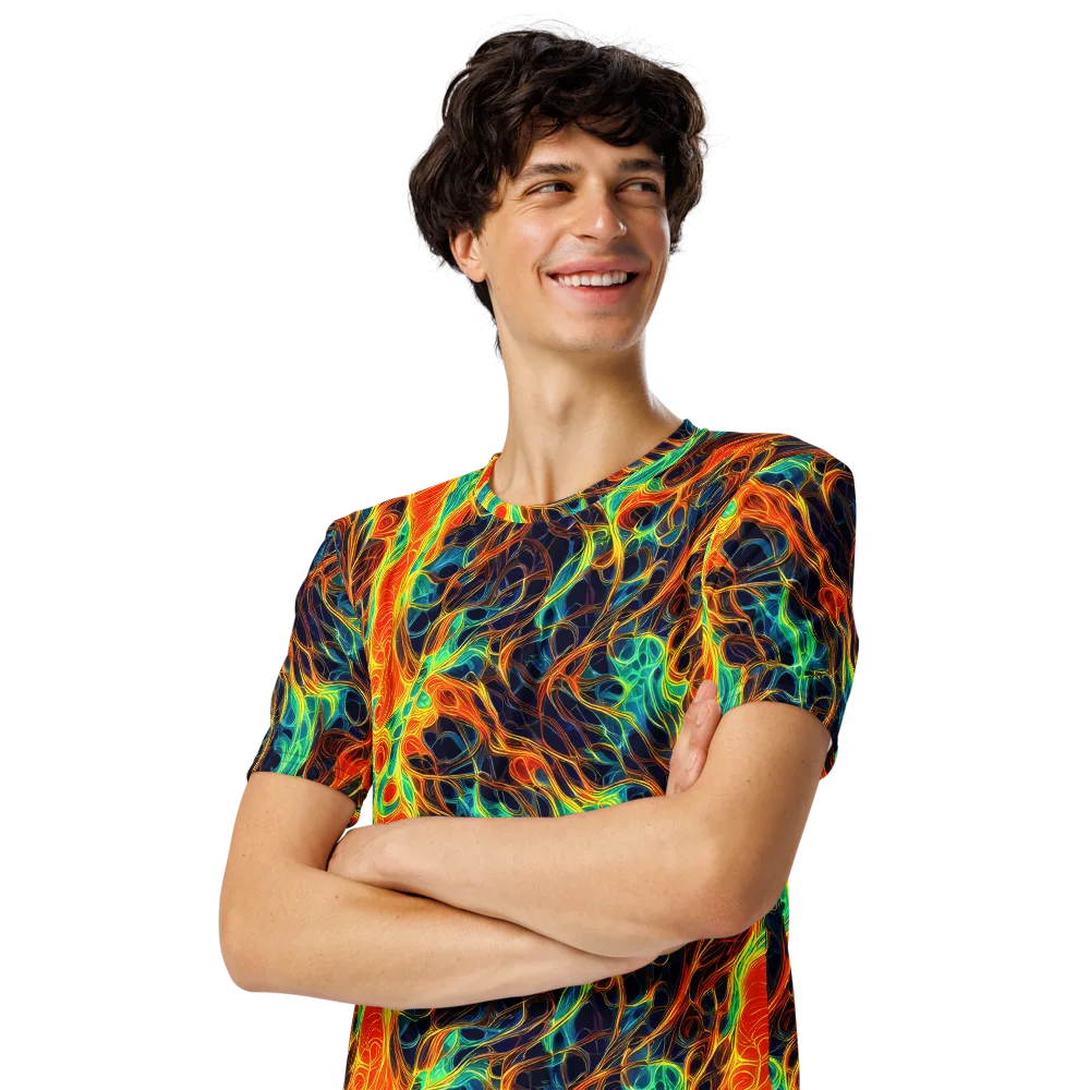 Molten Aurora on Men's Crew Neck T-Shirt — Left Front