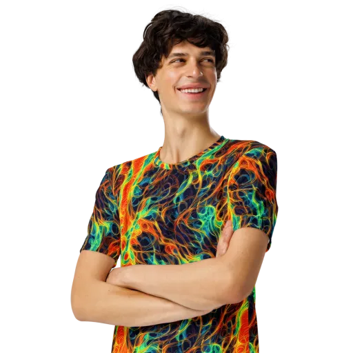 Molten Aurora on a Men's Crew Neck T-Shirt