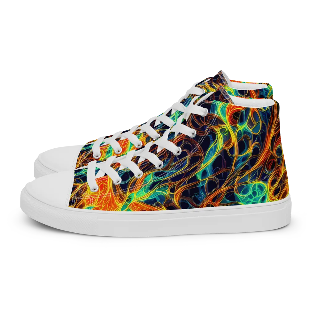 Molten Aurora on Men's High Top Canvas Shoes — Left