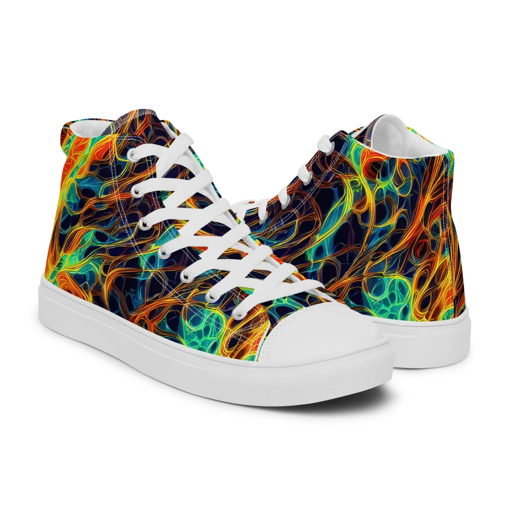 Molten Aurora on Men's High Top Canvas Shoes — Right