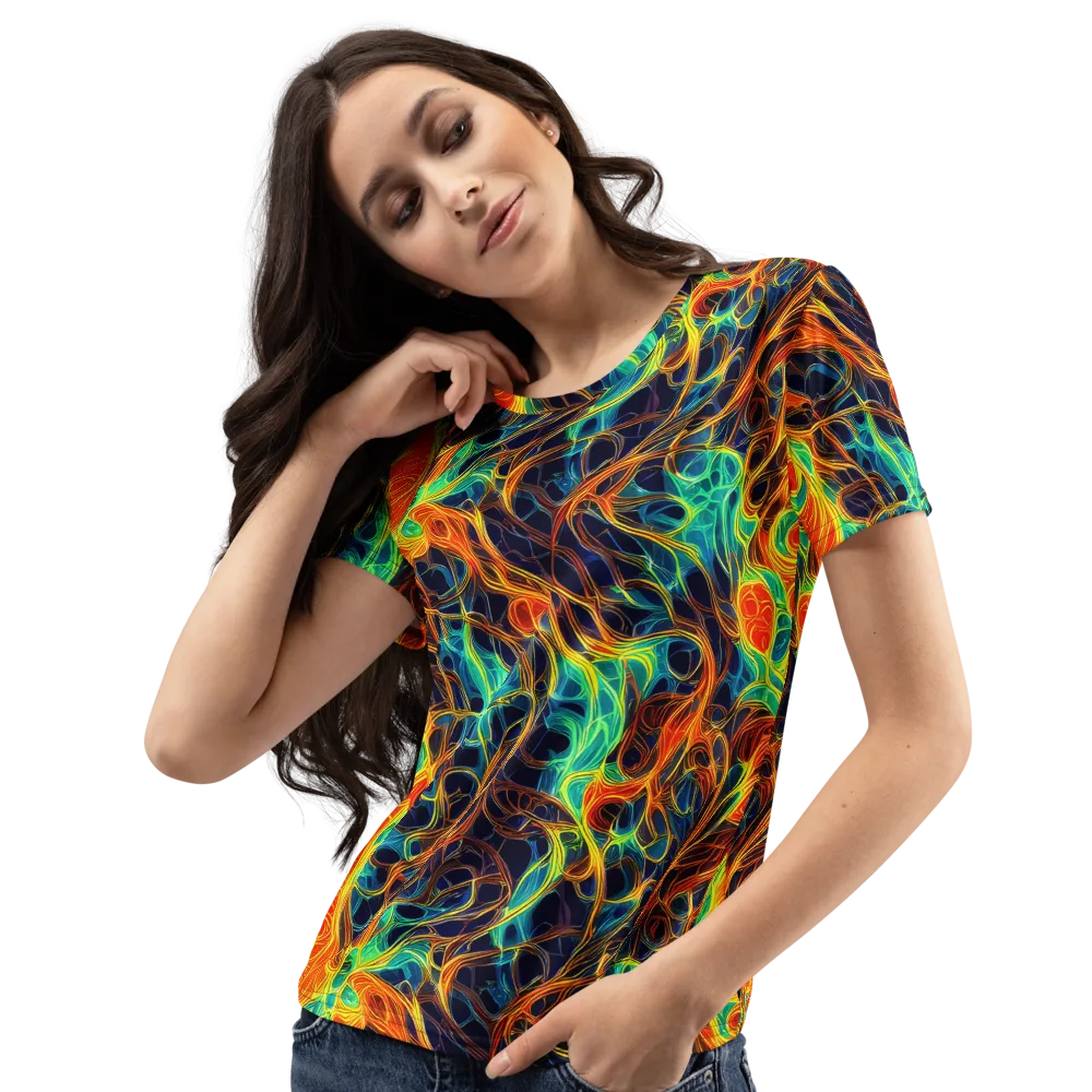 Molten Aurora on Women's Crew Neck T-Shirt — Left Front