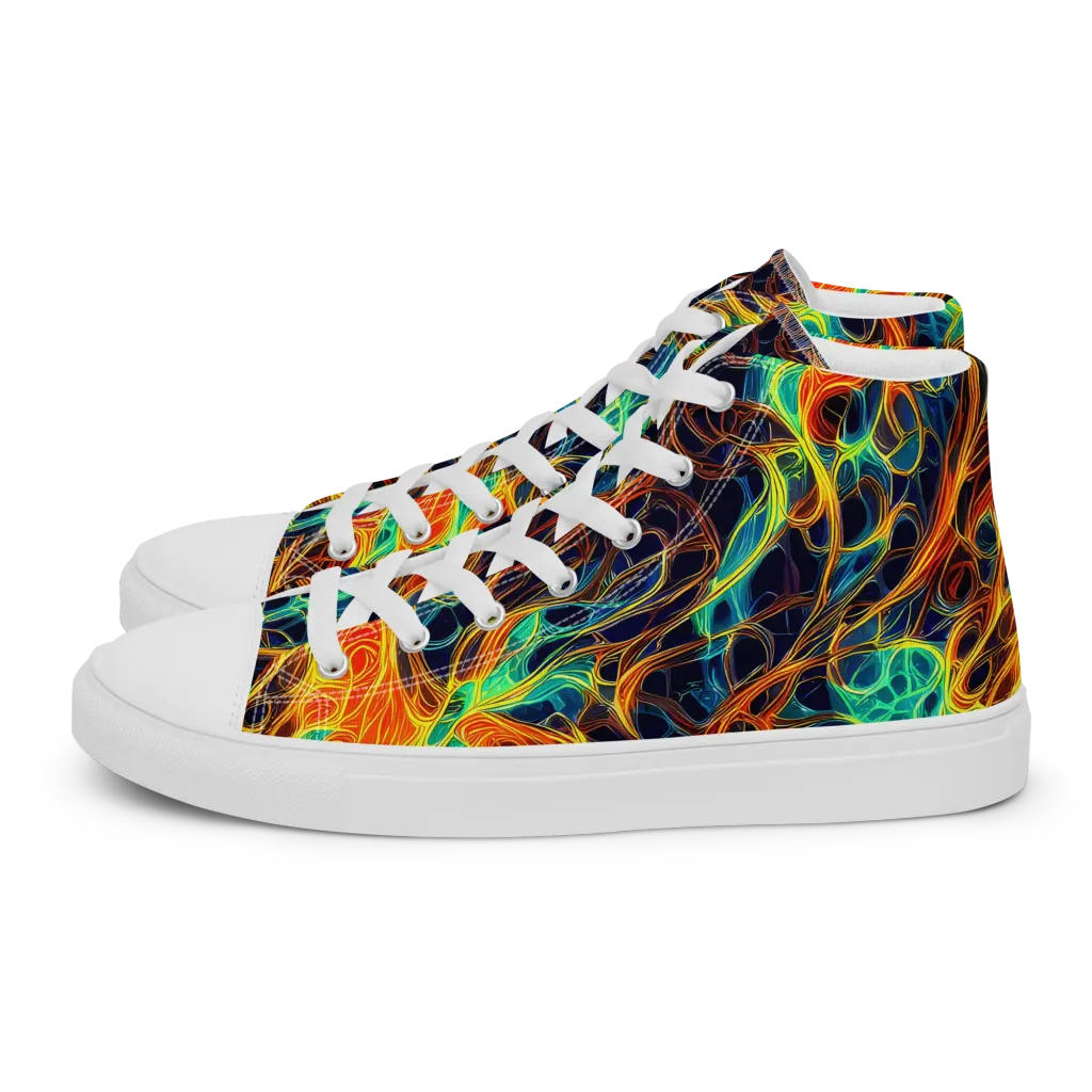 Molten Aurora on Women's High Top Canvas Shoes — Left