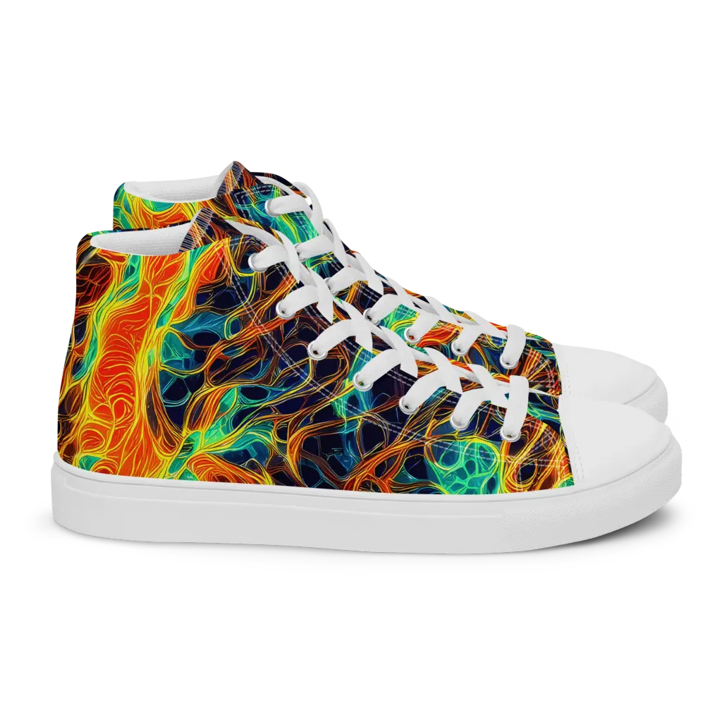 Molten Aurora on Women's High Top Canvas Shoes — Right