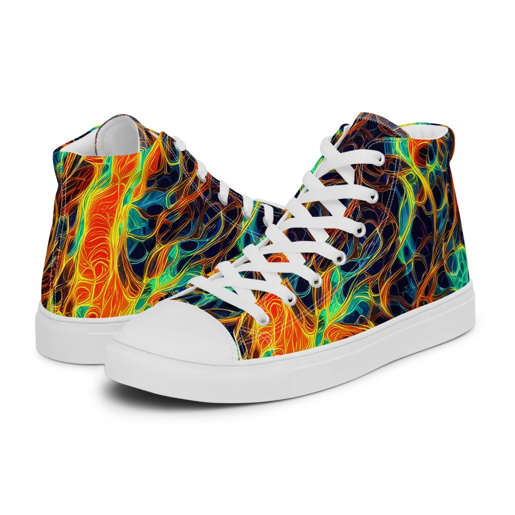 Molten Aurora on Women's High Top Canvas Shoes — Left