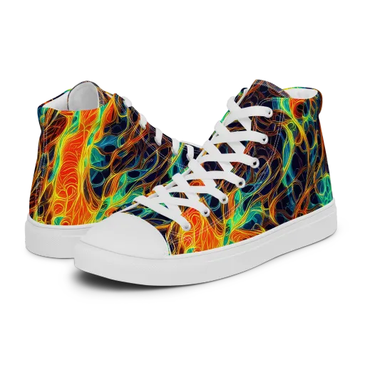 Molten Aurora on a Women's High Top Canvas Shoes