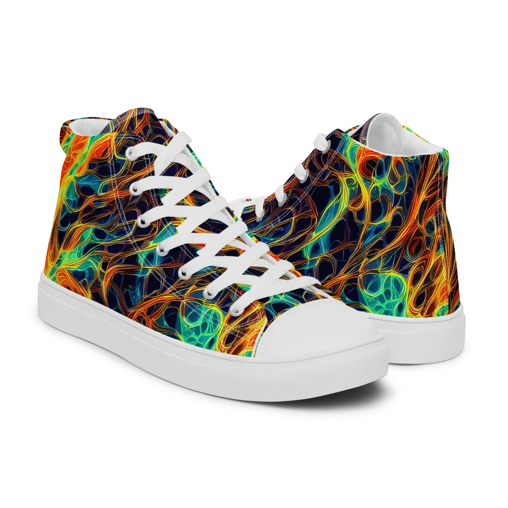 Molten Aurora on Women's High Top Canvas Shoes — Right