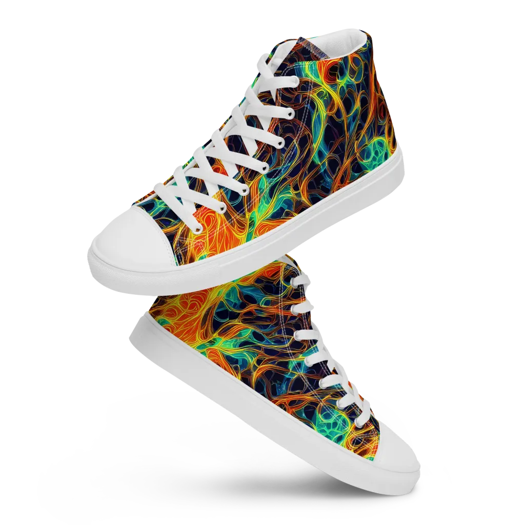 Molten Aurora on Women's High Top Canvas Shoes — Front