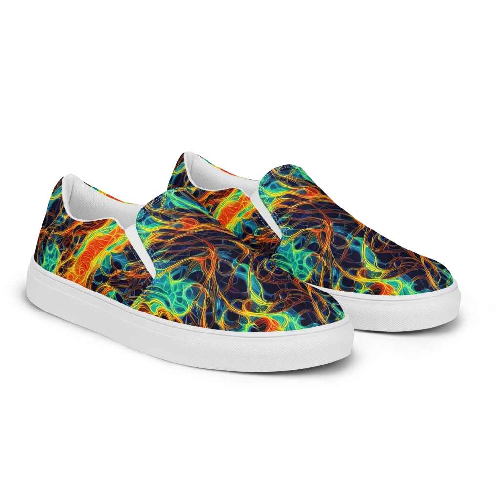 Molten Aurora on Men's Slip-On Canvas Shoes — Right Front