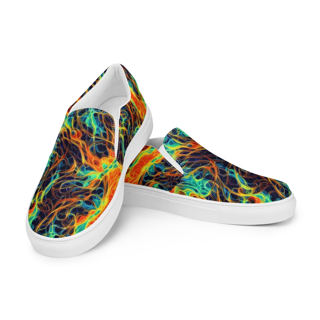 Molten Aurora on Men's Slip-On Canvas Shoes — Left Front