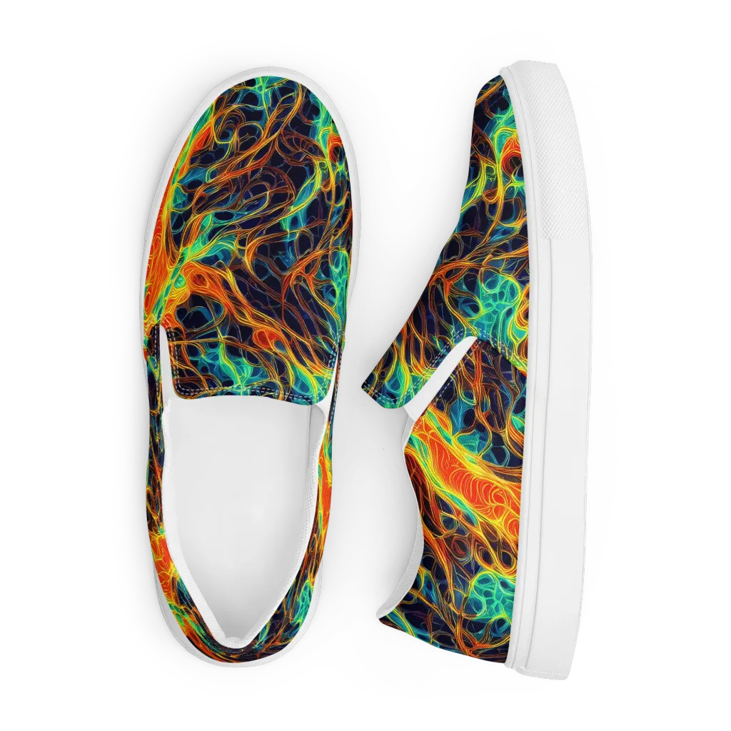 Molten Aurora on Men's Slip-On Canvas Shoes — Front