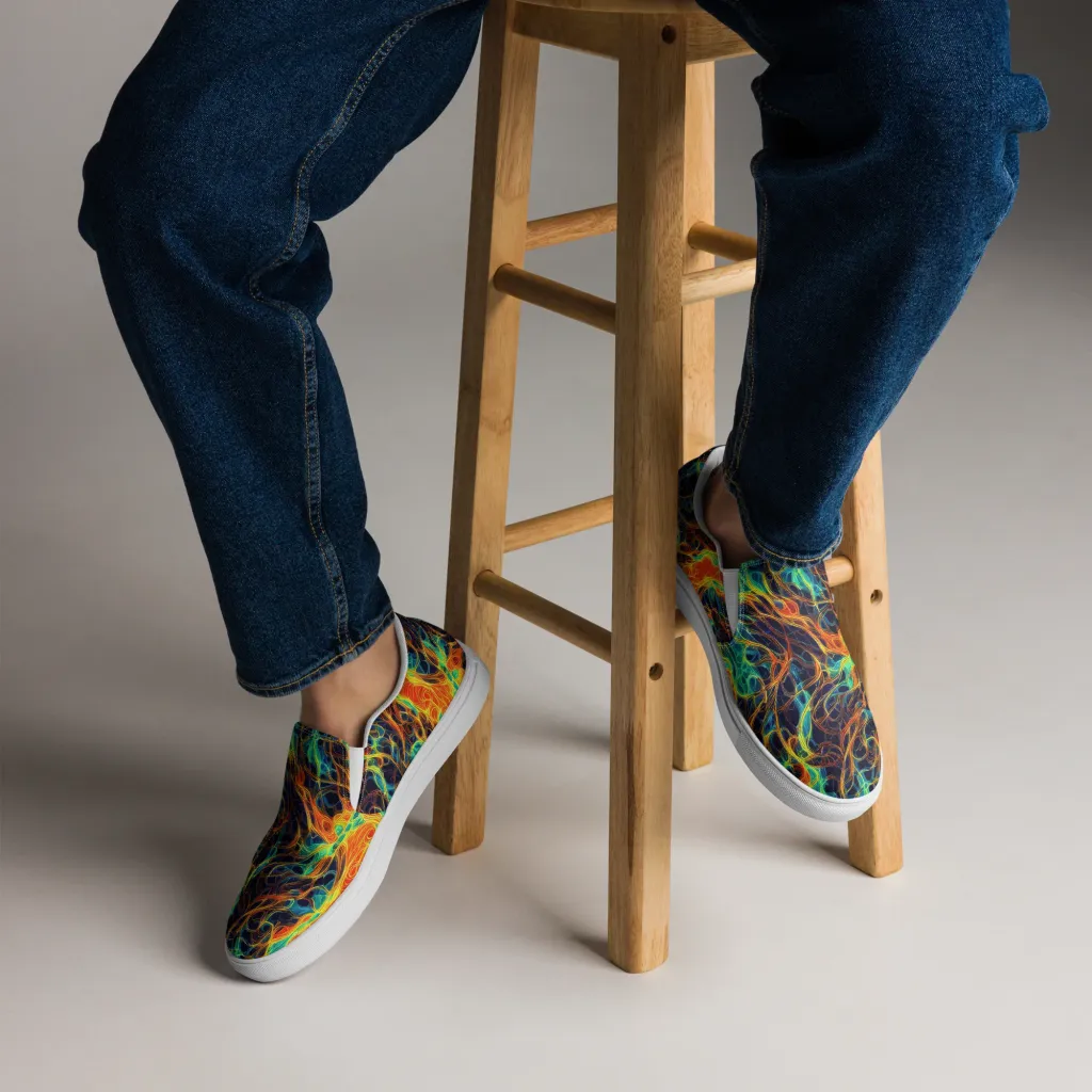 Molten Aurora on Men's Slip-On Canvas Shoes — Front