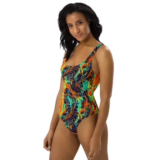Molten Aurora on a One-Piece Swimsuit