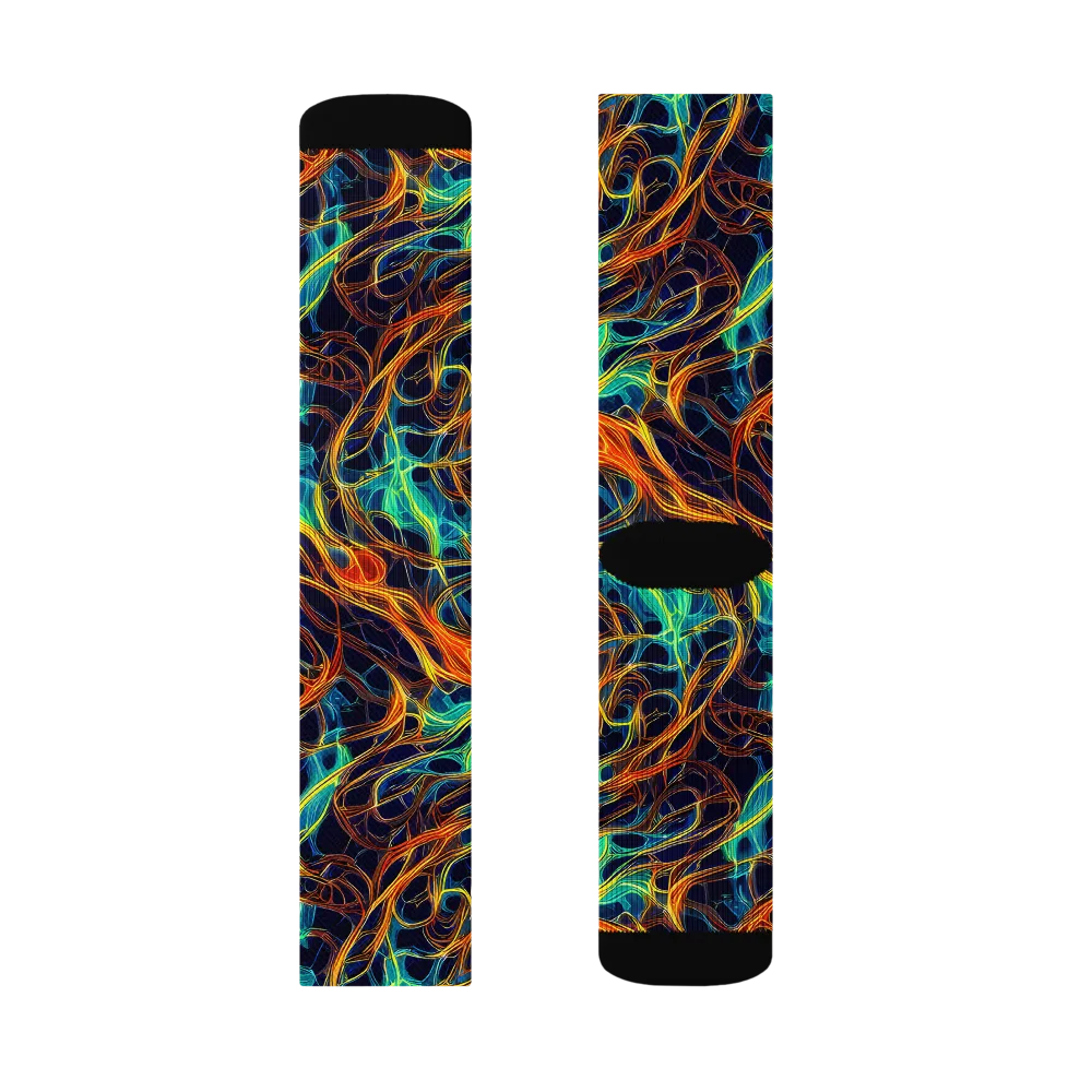 Molten Aurora on Socks — Left Sock