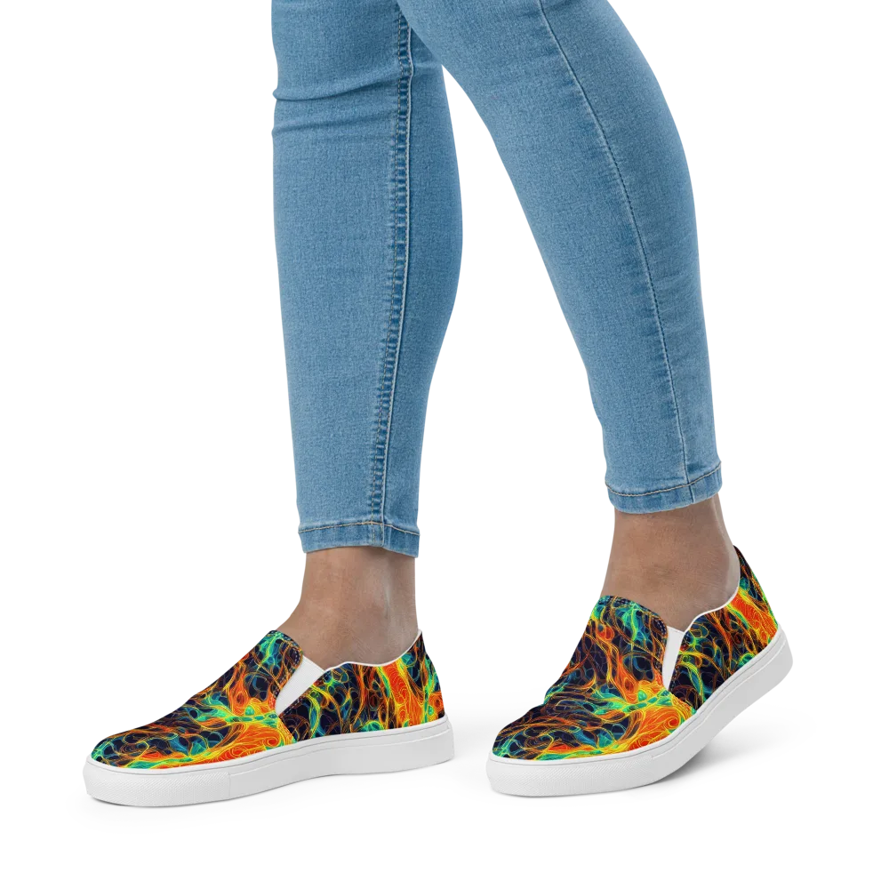 Molten Aurora on Women's Slip-On Canvas Shoes — Front