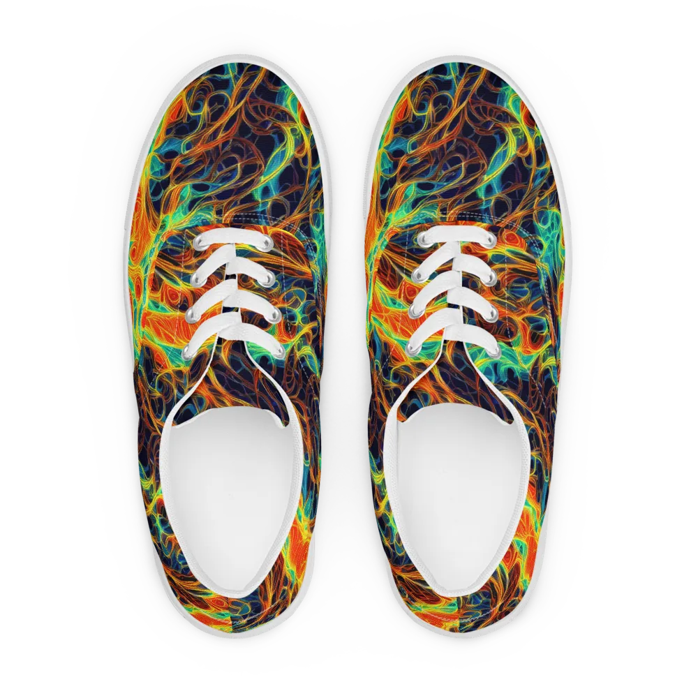 Molten Aurora on Men's Lace-Up Canvas Shoes — Front