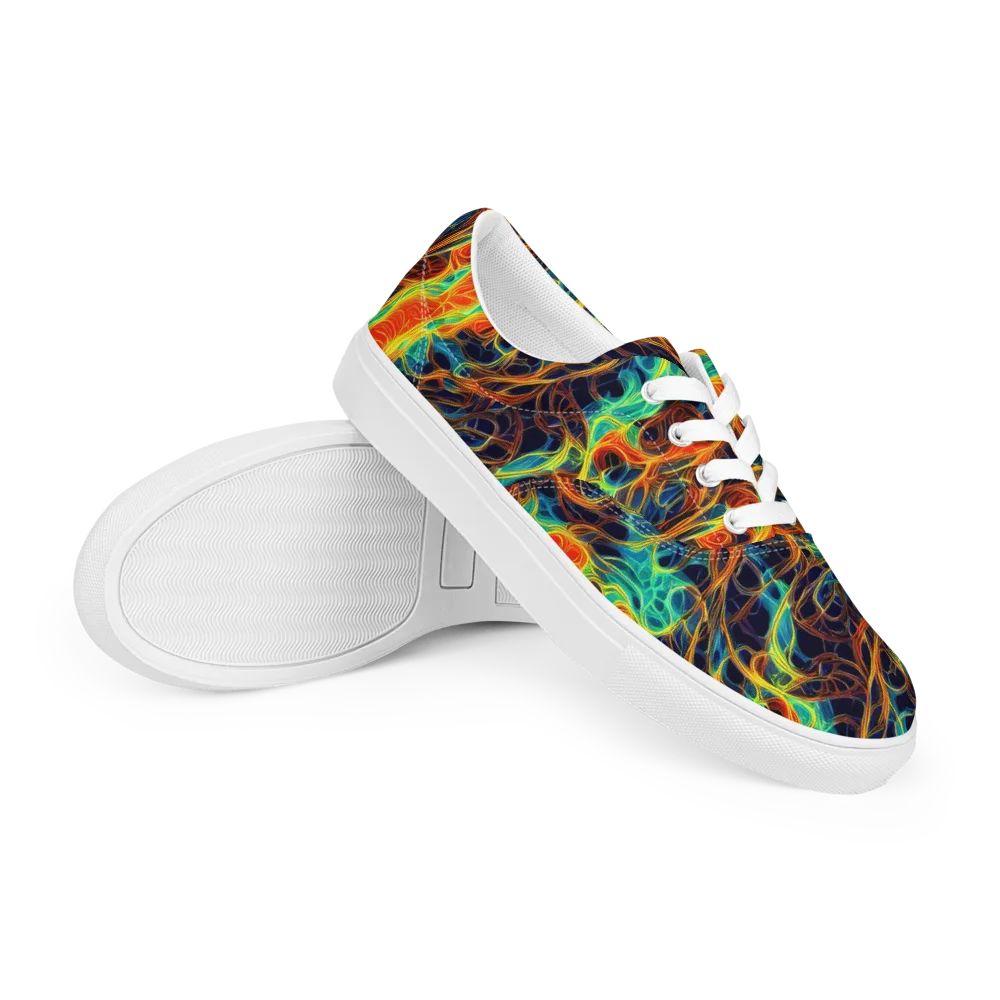 Molten Aurora on Men's Lace-Up Canvas Shoes — Right Front