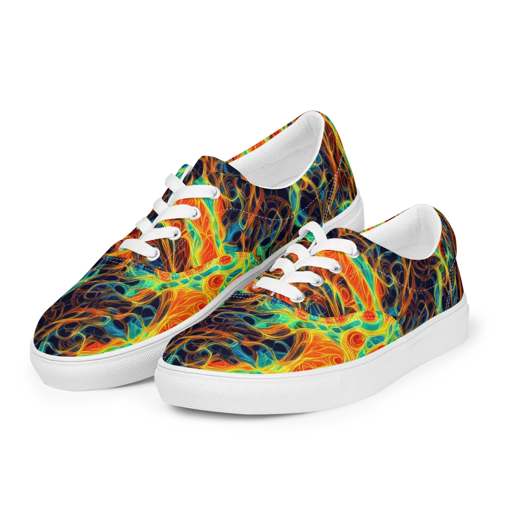 Molten Aurora on Men's Lace-Up Canvas Shoes — Left Front