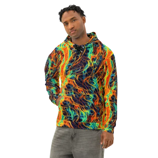 Molten Aurora on a Cotton Hoodie
