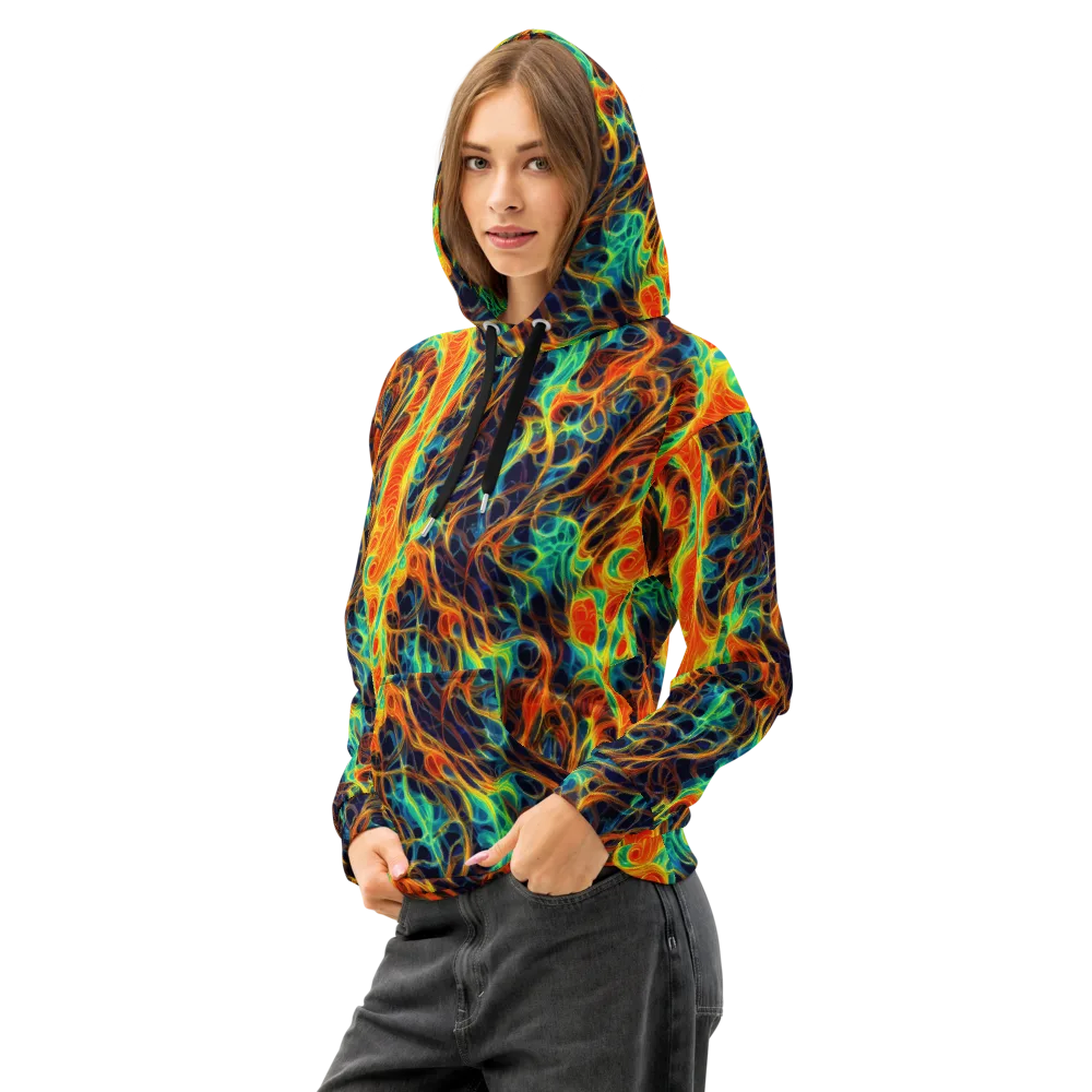Molten Aurora on Cotton Hoodie — Left Front