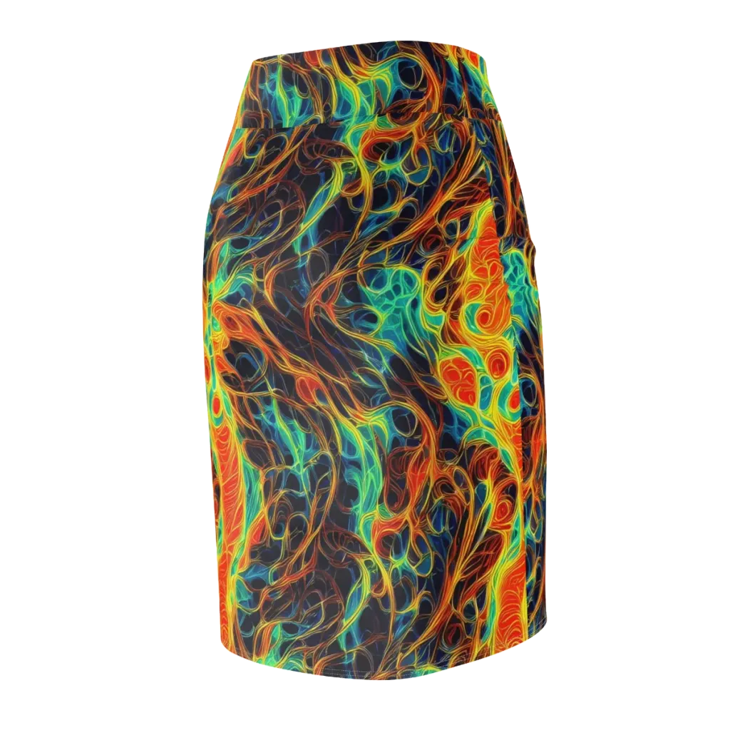 Molten Aurora on Pencil Skirt — Back Side
