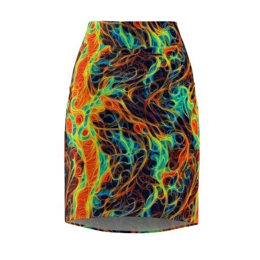 Molten Aurora on a Pencil Skirt